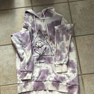 Eleven Paris Small Purple Tie Dye Graphic Hoodie